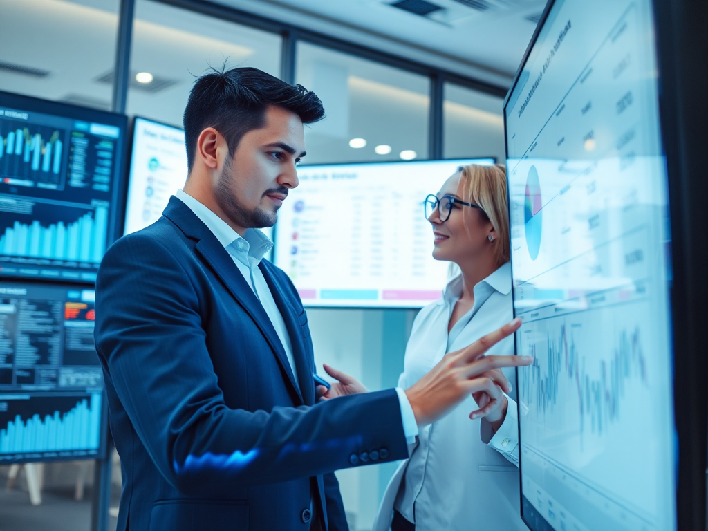 Nhóm nhân viên văn phòng hiện đại đang phân tích dữ liệu hóa đơn điện tử trên màn hình máy tính, không gian làm việc chuyên nghiệp với ánh sáng xanh dịu mắt